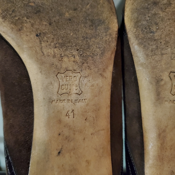 Jimmy Choo Y2k Romy Suede Point-Toe flats patent leather accents womens 10 - Picture 7 of 12